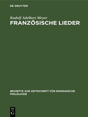 cover image of Französische Lieder